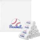 12 Pcs Baseball Towel Baseball Team Gift Party Favor Gift Absorbent Cotton Embroidered Hand Towels for Women Men Bath Sweat Sports Lovers Coach Player Team Gym Bathroom Beach, White, 13.8 x 13.8 Inch