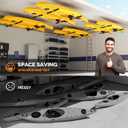 Bonnlo Kayak Ceiling Storage Rack, Overhead Garage Storage Hanger, Adjustable Heavy Duty Garage Ceiling Storage Rack, 250 lbs Capacity for 2 Kayaks