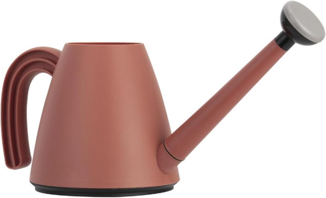 Small Plastic Watering Can with Detachable Sprinkler Head and Long Spout(Crimson) (1.8L)