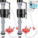 Universal Toilet Repair Kit for Inside Tank Includes Adjustable Fill Valve & 2-Inch Flapper, Quiet & Easy Installation (Red, 2-Pack)