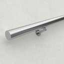 Muzata 12Ft Pre-drilled Stair Handrail 2" OD Round Brushed Wall Mounted Handrail Stainless Steel Safety Hand Rail Indoor Outdoor Stair Hand Railing Wood Concrete Brick Wall, HK27 SL4