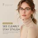 FancyFlower Square Reading Glasses for Women - Blue Light Blocking Reader - Amber Mist - Honey Crystal 2.5x