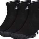 adidas Men's Socks, Athletic Cushioned Quarter 3-Pack, Compression, Moisture-Wicking, Comfortable, Durable (X-Large, Black/Onix Grey/White)