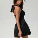 DRESSTELLS Homecoming Cocktail Dresses for Women, Mini Pleated Halter Short Wedding Guest Dress (Black, L)