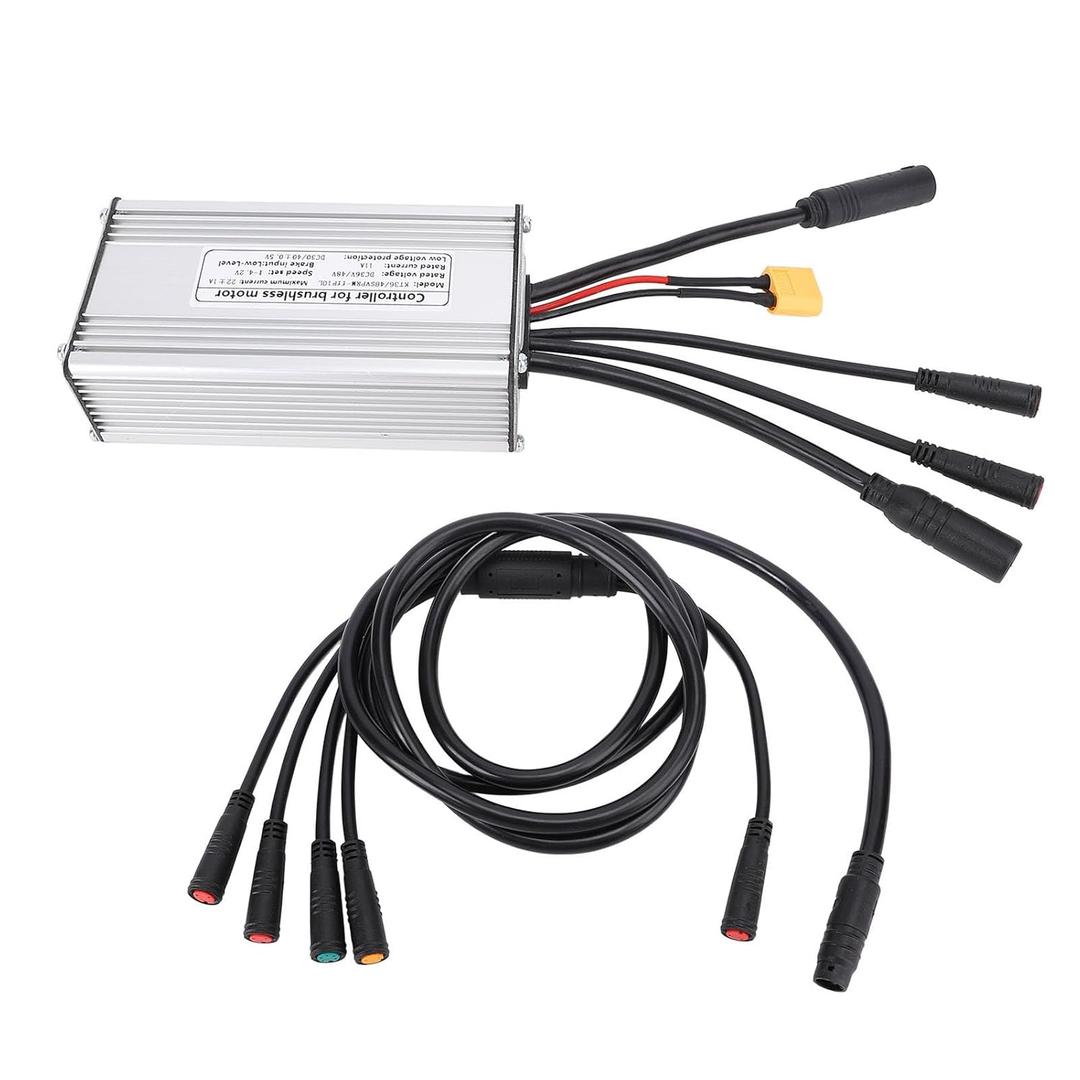 36V 48V Cycling Motor Controller, 22A 250W 500W Speed Controller with Light Cable 1 to 5 Cable, for Mountain Bike