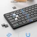 Samsers Foldable Bluetooth Keyboard with Touchpad, Full-Size Wireless Folding Portable Travel Keyboard for iOS Android Windows Mac OS, Support 3 Devices (BT5.1 x 3), Black