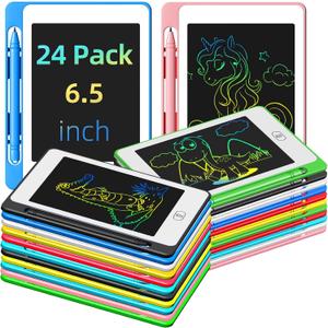 24 Pack LCD Writing Tablet for Kids, 6.5 Inch Colorful Doodle Board Drawing Tablet, Erasable Reusable Electronic Drawing Pads, Educational Learning Toys Birthday Gifts for Girls Boys Age 3 4 5 6 7 8
