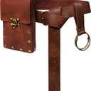 Renaissance Belt Pouch Waist Bag Fanny Pack, Steampunk Phone Holder Medieval Leather Skirt Hike Costume Accessories