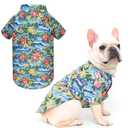 EXPAWLORER Dog Hawaiian Shirt - Dog Summer Clothes, Breathable Polo T-Shirts with Floral and Sea Island Pattern,Puppy Outfit,Shirt for Small Medium Large Dogs Boy and Girl in Hot Days,Hawaiian,M