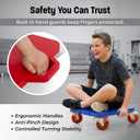 Cosom Scooter Board, 16 Inch Premium Sit & Scoot Board with 4 Inch Non-Marring Performance Wheels, Double Race Bearings, & Safety Handles, Physical Education Class Equipment