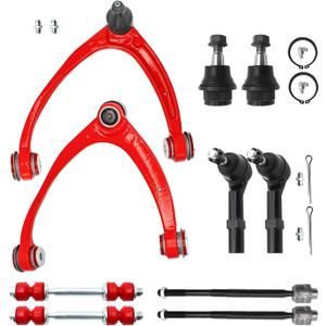 Front End 10pc Suspension Kit for 2007-2013 Chevy Silverado Sierra Yukon Suburban 1500 Avalanche Tahoe Escalade EXT ESV, Upper Control Arm Lower Ball Joints Tie Rods Sway Bars Replacement(10pc)