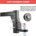 OPENROAD Adjustable Trailer Hitch Ball Mount, Fits 2-Inch Receiver, 1-Inch Hole, 7500lbs, 9-1/2" Drop/ 8-1/4" Rise Drop Hitch, Tow Hitch for Heavy Duty Truck with Secure Screw-in Pin & R-Clip