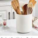 Getstar Large Kitchen Utensil Holder, 7.2" Vintage Ceramic Utensils Crocks for Kitchen Counter with Non-Slip Cork Mat, Farmhouse Cooking Tool Organizer for Kitchen Counter Decor