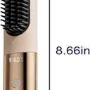 2026 New Go Brush Pro - 3 Temps Portable Cordless Hair Straightener Brush for Travel, Led Digital Display(°C/°F), Cool Air Setting On the Back (Blue)
