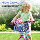 Kids Bike Basket Front for Boys Girls, Waterproof Bicycle Front Basket Handlebar Bag with Reflective Safety Straps, Easy to Install Kids Bike Scooter Accessories