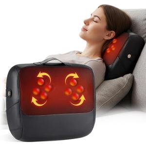 KNQZE Shiatsu Back Massager for Pain Relief with Heat, Fathers Day Gift, Deep Tissue Massage Cushion, Dual-Side Heating & Lumbar Support, Portable Chair Massager for Neck, Shoulder, Gifts for Mom Dad