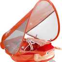 Mambobaby Float Add Tail Baby Swim Float with Canopy Solid Pool Infant Swim Trainer Swimming Training Lying Air Free Water Floats Non-Inflatable Waist Swim Ring for Toddlers (Crab)