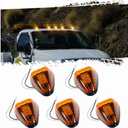 5pcs Amber Lens Amber LED Cab Roof Marker Lights, KOMAS Roof Top Lamp Clearance Running Light Replacement for Truck SUV Ford 1999-2016 E/F Super Duty (Amber Lens & Amber LED)