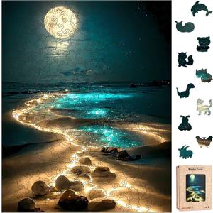 Wooden Puzzles for Adults, Wooden Jigsaw Puzzles 270pcs, Unique Animal Shaped Adult Wooden Puzzles, Irregular Wood Puzzles Adult with Beautiful Wooden Box Birthday Gift Family Game (11.2 x 15.1 in)