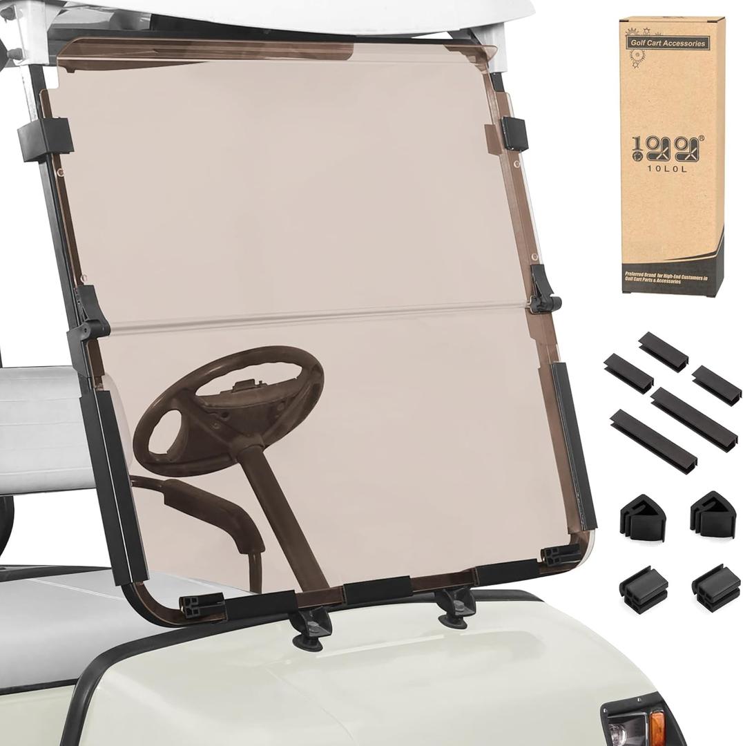 10L0L Golf Cart Windshield for Yamaha G22 (2003-2006) Models Gas or Electric Golf Cart (Tinted) (Brown)