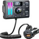 Nulaxy Bluetooth 5.3 Car Adapter with Air Vent Installation & DSP Noise Cancellation, QC3.0 & Type-C PD Car Charger Wireless FM Radio Transmitter Supports Bass & Treble Boost