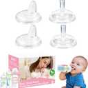 Sippy Nipple Compatible with Dr. Brown's Wide-Neck Baby Bottles & Sippy Spout Bottles (1 Count (Pack of 4))