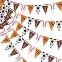 5Pcs Sports Pennant Banners Flags - Sports Theme Football Baseball Basketball Triangle Garland Flags Birthday Baby Shower Party Decorations for Boys (Black)