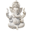 Indian God Lord Ganesha Statue,Hindu Elephant Statue Ganpati Idol Buddha Sculptures,Hindu Gift,Home Temple Mandir Meditation Yoga Room Decor 7.87"(White)