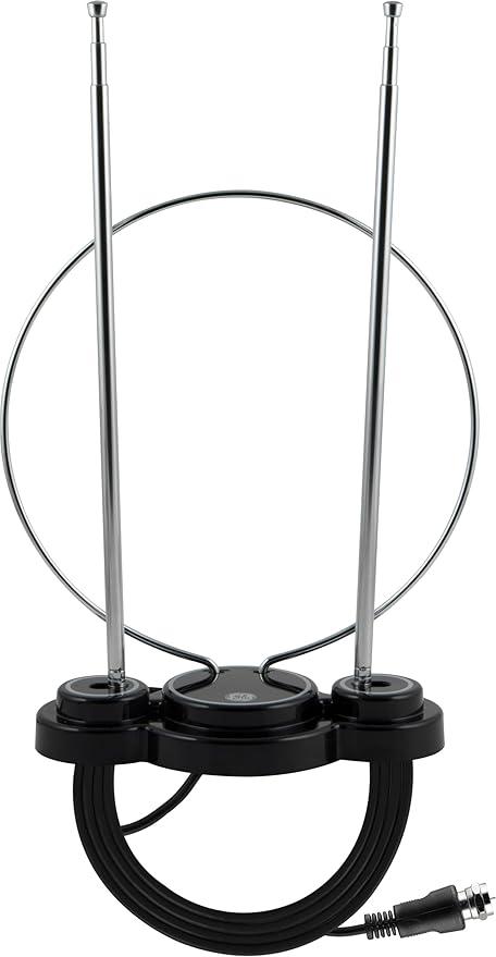 GE Traditional Rabbit Ear HD Digital TV Antenna and GE Modern Loop Rabbit Ears Indoor TV Antenna