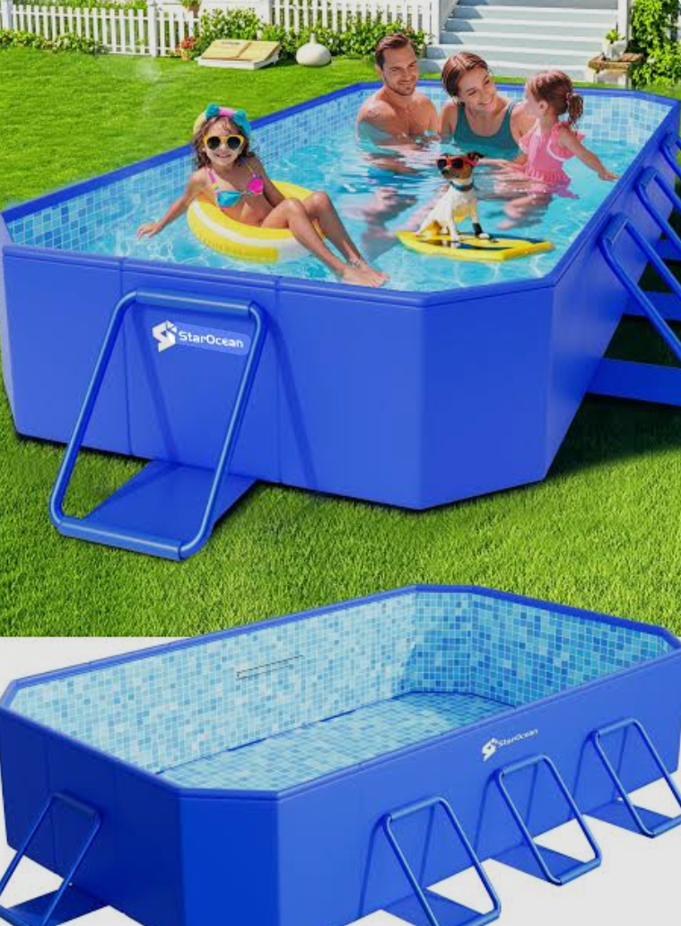 Foldable Pool, Large Non-Inflatable Swimming Pool for Kids, Adult Collapsible Pool