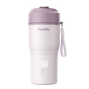 Papablic Portable Bottle Warmer, 85W Fast Baby Bottle Warmer for Travel & Home, Heats Breastmilk & Formula & Water, 4 Temperature Settings, Wide Mouth, Fits Car Cup Holder (Purple)