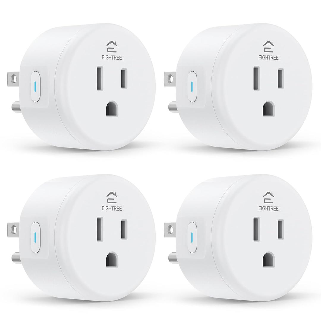 EIGHTREE Smart Plug, WiFi Outlet Works with Alexa & Google Home, Smart Home Socket with Remote Control & Timer Function, 2.4GHz WiFi Only, 4 Packs