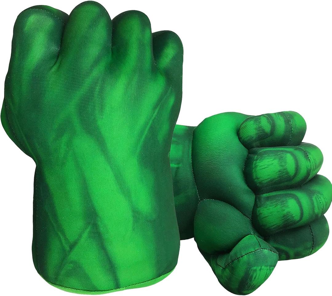 NuGeriAZ Superhero Hands for Kids Smash Punches Gloves Toy Children's Plush Boxing Glove Set Kids Cosplay Costumes for Boy Christmas Birthday Gift(Green A)