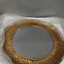 24 Inch Round Wall Mirror, Hammered Antique Gold Metal Frame, Vintage Decorative Circle Mirror for Bathroom Vanity, Living Room, Entryway, Farmhouse Wall Decor