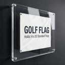 Double-Sided Clear Acrylic Golf Flag Frame, Floating Shadow Box for 14x20 Flags & Certificates, Wall Mount Display Case with Stainless Standoffs(Flags Not Included), 14.0 Inches X 14.0 Inches