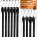 Small Bungee Cords with Hooks 10", Short Elastic EPDM Rubber Straps, 10 Pack Mini Bungee Tie Downs for Bike Accessories, Tool Bags, Car Gear, Wire & Pipe Organization, 180 lbs Load