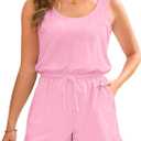 Tempt Me Womens Swimsuit Cover Up Romper - Terry Cloth Swim Coverup Drawstring with Pockets 2025 (Large, Pink)