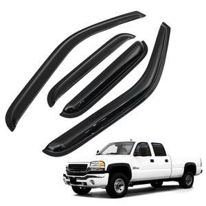 Silverado Rain Guard - Window Visors for Chevy Silverado 2001-2007 /GMC Sierra 1500/2500/3500 Classic Body, Out-Channel Side Window Rain Guards for Silverado, 4PCS, Black, Car Accessories