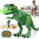 STEAM Life Remote Control Dinosaur Toys for Kids 3-5 5-7, Light Up & Realistic Roaring Sound, T rex Dinosaur Robot Toy for Boys & Girls (Green)