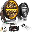 CO LIGHT 6.5 in Round LED Driving Lights with 14AWG Wiring Harness 180W Round LED Offroad Lights White Amber DRL 35000 LM Spot Flood Combo Beam Auxiliary Spotlight for Trucks Car 4x4 Pickup ATV