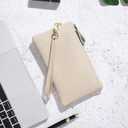 GOIACII Women's Wristlet Clutch Slim Leather Wallet RFID Blocking Handbag