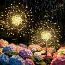 Solar Garden Lights, 2 Pack 200 LED Garden Decor Outdoor Lights, Solar Lights Outdoor, Solar Garden Lights Outdoor Waterproof-with 8 Light Modes, for Garden, Pathway, Yard, Flowerbed Decor