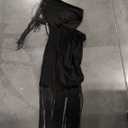 Geulis Womens Sexy Wedding Guest Dress Elegant One Shlouder Fringe Dress Flowy Bodycon Sparkly Glitter Evening Dresses, Medium