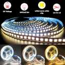 Tesfish 12V 2 in 1 LED Strip Lights, 16.4ft CCT Cold White + Warm White, Color Temperature Adjustable (2800K to 6500K) Light Strips IP20 Total 600 LEDs for Bedroom, Kitchen, Advertising Decoration