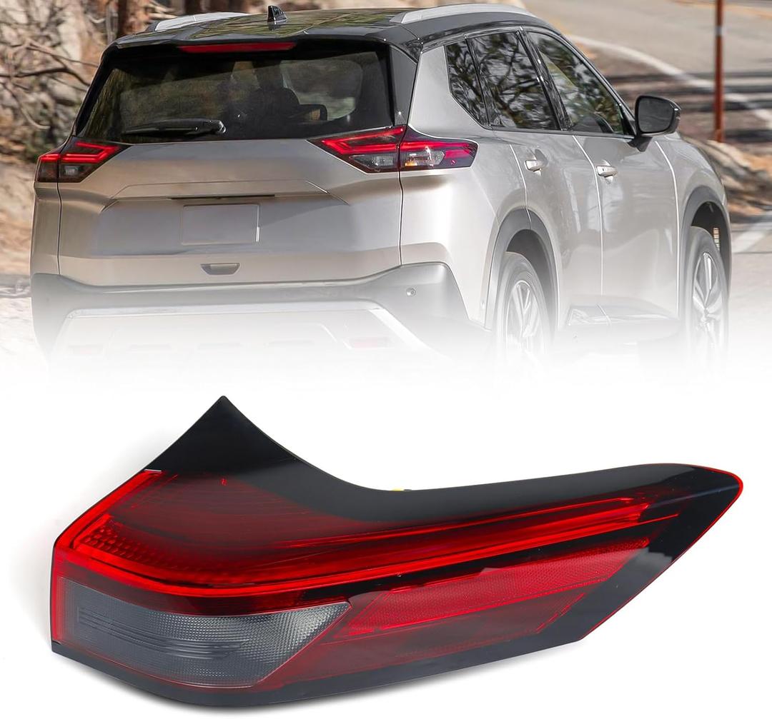 Huray Right LED Outer Tail Light Fit for Nissan Rogue 2021-2024, RH Taillight Tail lamp Rear Brake Lamp Assembly OE Style Replacement for NI2805122 265506RR0A Passenger Side