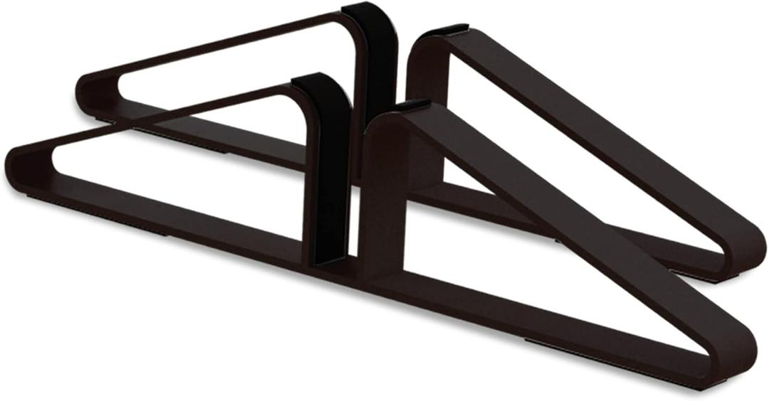 Freestanding Pet Gate Metal Support Feet, Triangle Support Feet Set of 2 for Extra Wide Foldable Pet Gate, Easy to Install, A Pair of Safety Fence Feet for Wooden Dog Gate, Dark Brown