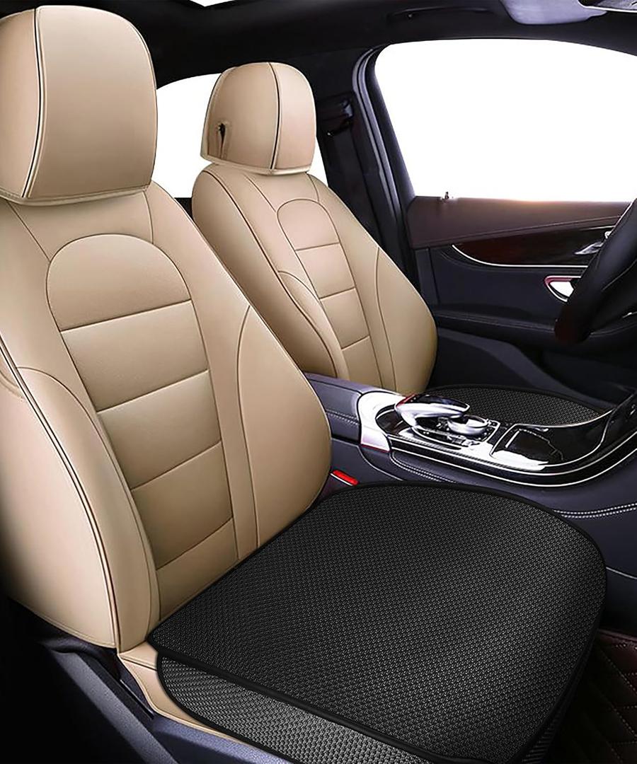 Automotive Seat Cushions, Car Accessories Breathable Car Seat Cover, Universal Anti-Slip Drivers Seats Covers Protector with Storage Pocket, Vehicle Interior Accessories, Fits SUV Truck (Black)