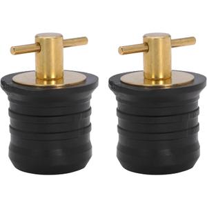 2 Pcs T-Handle Boat Plug Brass/Stainless Steel Boat Drain Plug Snap Handle Plug Rubber Drain Plug for Boat Marine