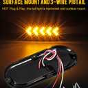 Partsam 2Pcs 6" Oval Arrow Turn Signal Lights Truck Trailer Amber 25LED Surface Mount Smoke Lens Waterproof Sealed Led Marker Clearance Lights Indicators Flange Mount 12V