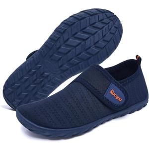 Racqua Kids Water Shoes Boys Girls Quick Dry Barefoot Lightweight Beach Sport Aqua Shoes Swim Pool Walking Surfing Boating Shoes Big Kid Blue/ Orange 6